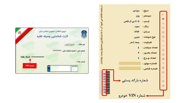 نمونه vin خودرو