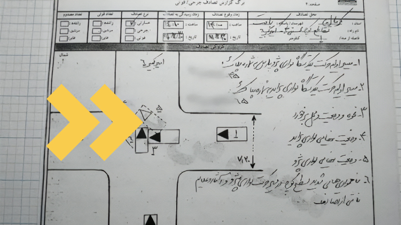 نحوه گرفتن کروکی تصادف