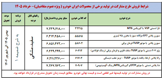 ثبت نام ایران خودرو مشارکت در فروش عید تا عید (۴ خرداد ۱۴۰۵)